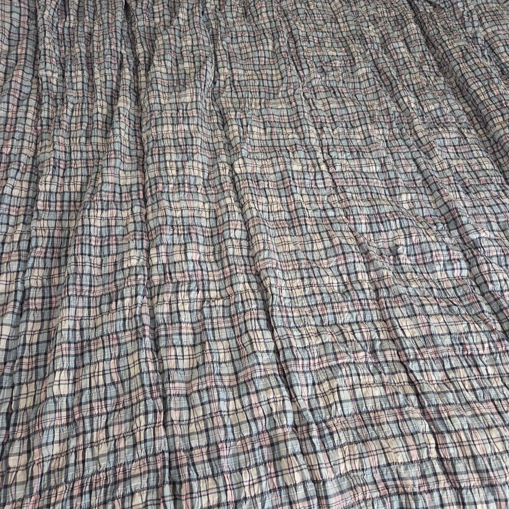 Tommy Hilfiger Home Twin Comforter Blue Plaid Cotton Textured Pleated Crinkled - Picture 3 of 7